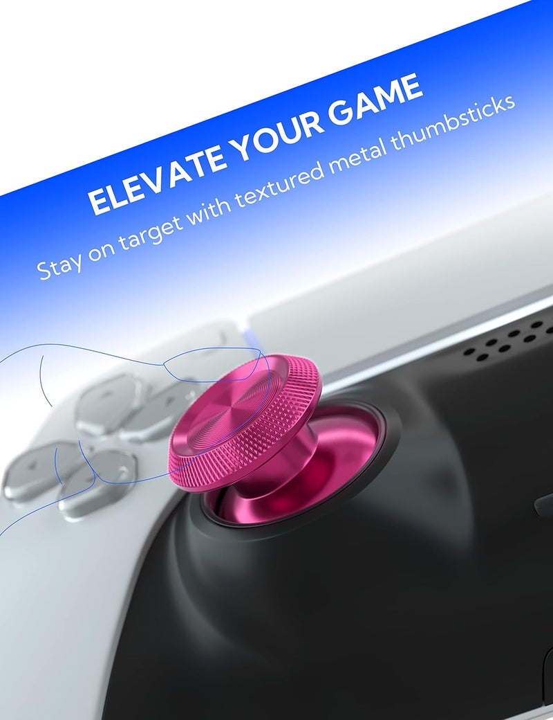 Avericht Metal Thumbsticks for PS5 Controller, Aluminum Joystick Replacement Kit for Dualsense Controller Accessories (Pink) - Image 2